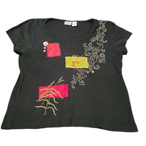 Passports Womens T-Shirt Multicolor Size Medium 100% Cotton Short Sleeve